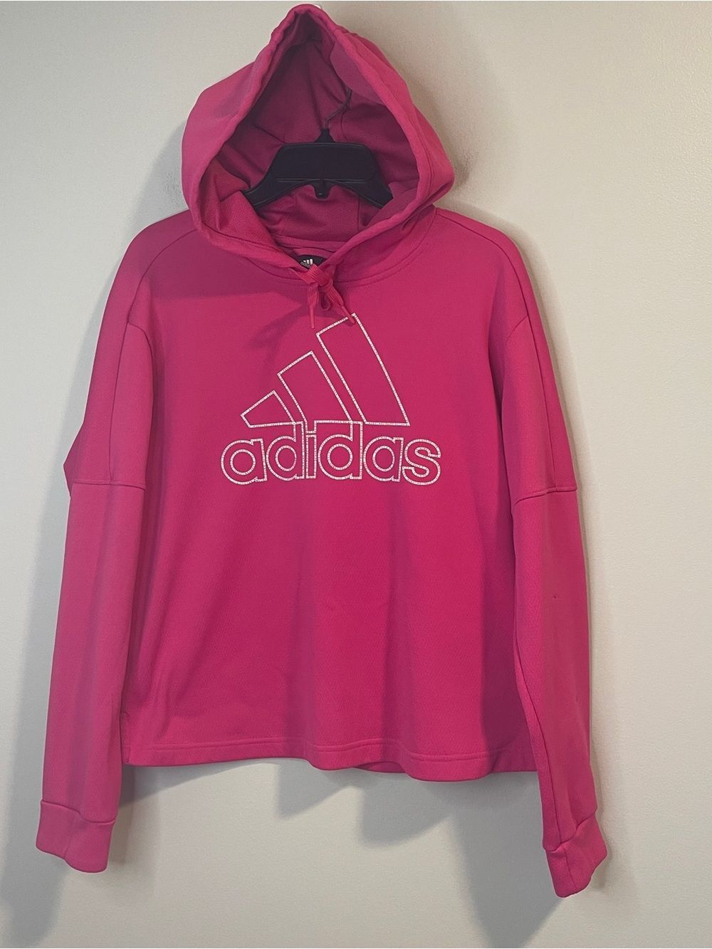 adidas Pink Hooded Pullover Sweatshirt